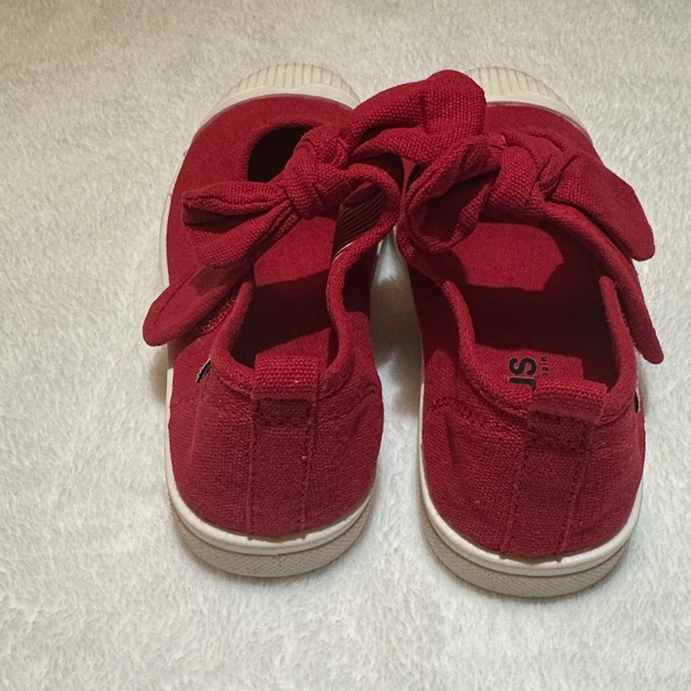 EUC Chus Red Canvas Mary Jane Shoes size 32 13.5 - Picture 4 of 5